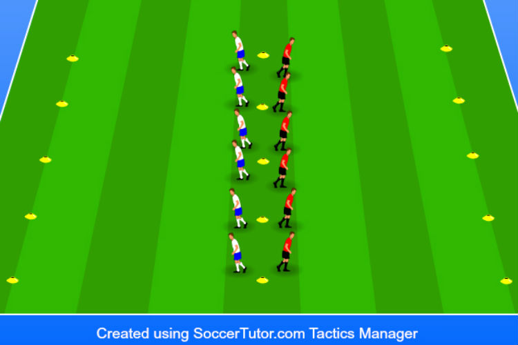 Play tag to give players a fun soccer warm up drill - Soccer Warm