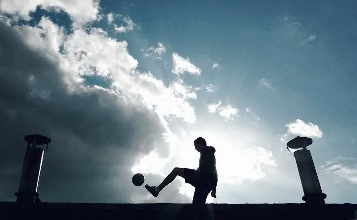 juggling a soccer ball