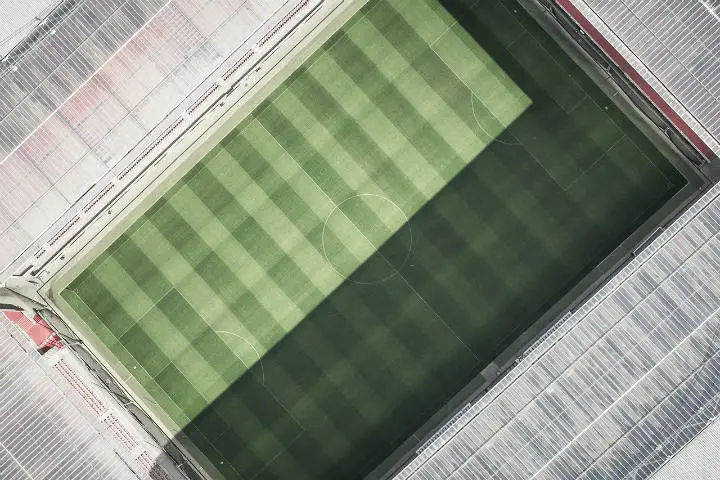 soccer stadium air view