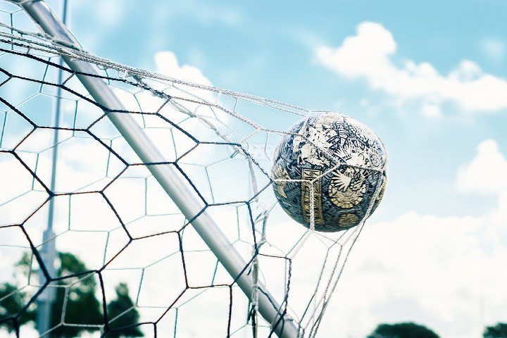 soccer ball in net