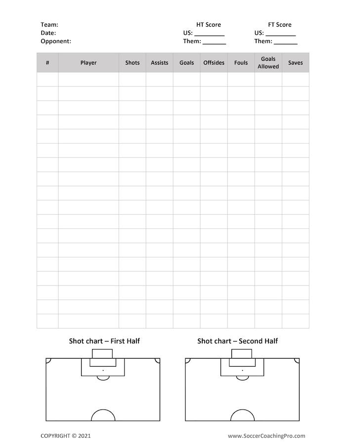 Soccer Stats Excel Spreadsheet Template